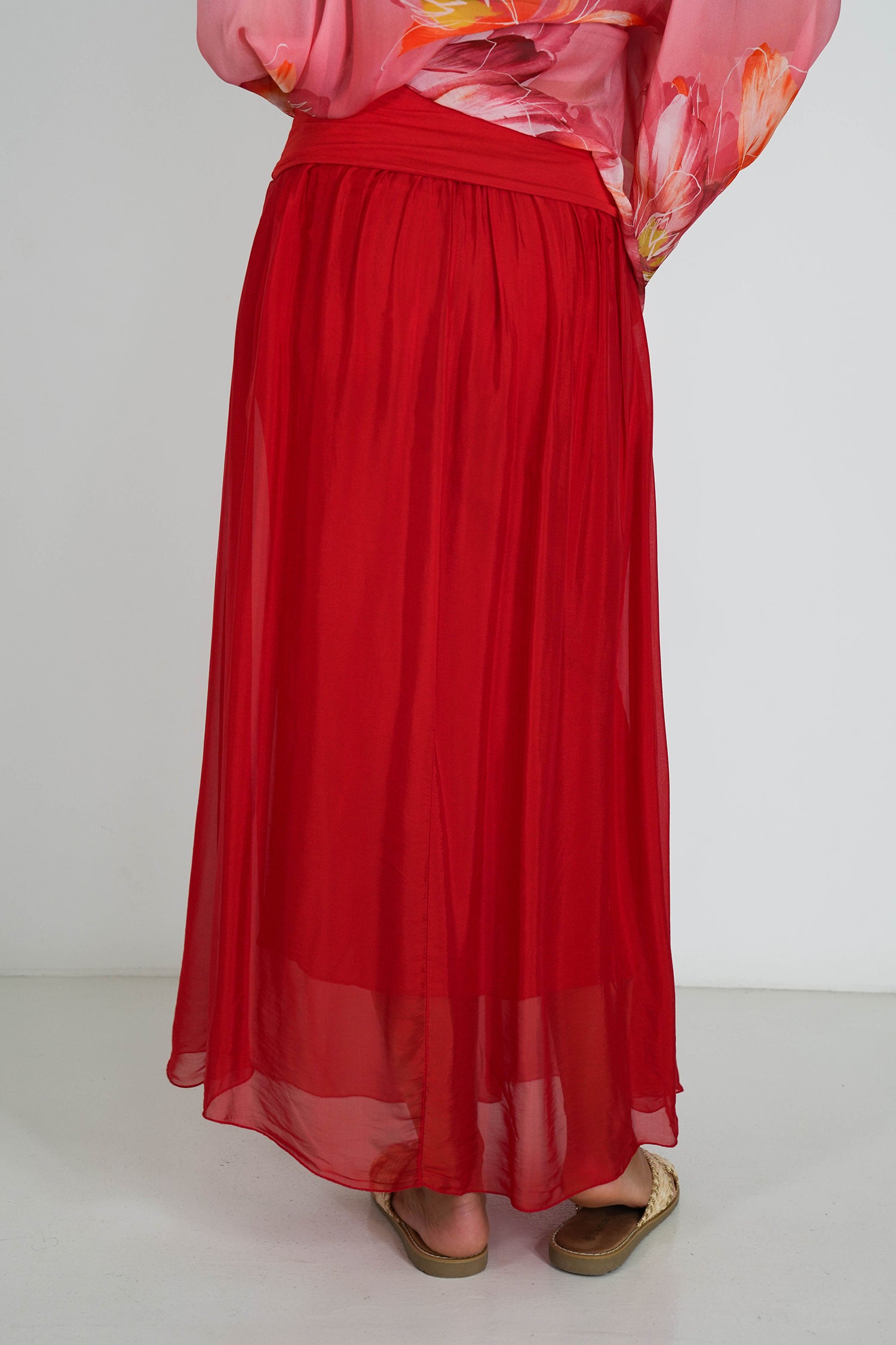 Red Silk Skirt