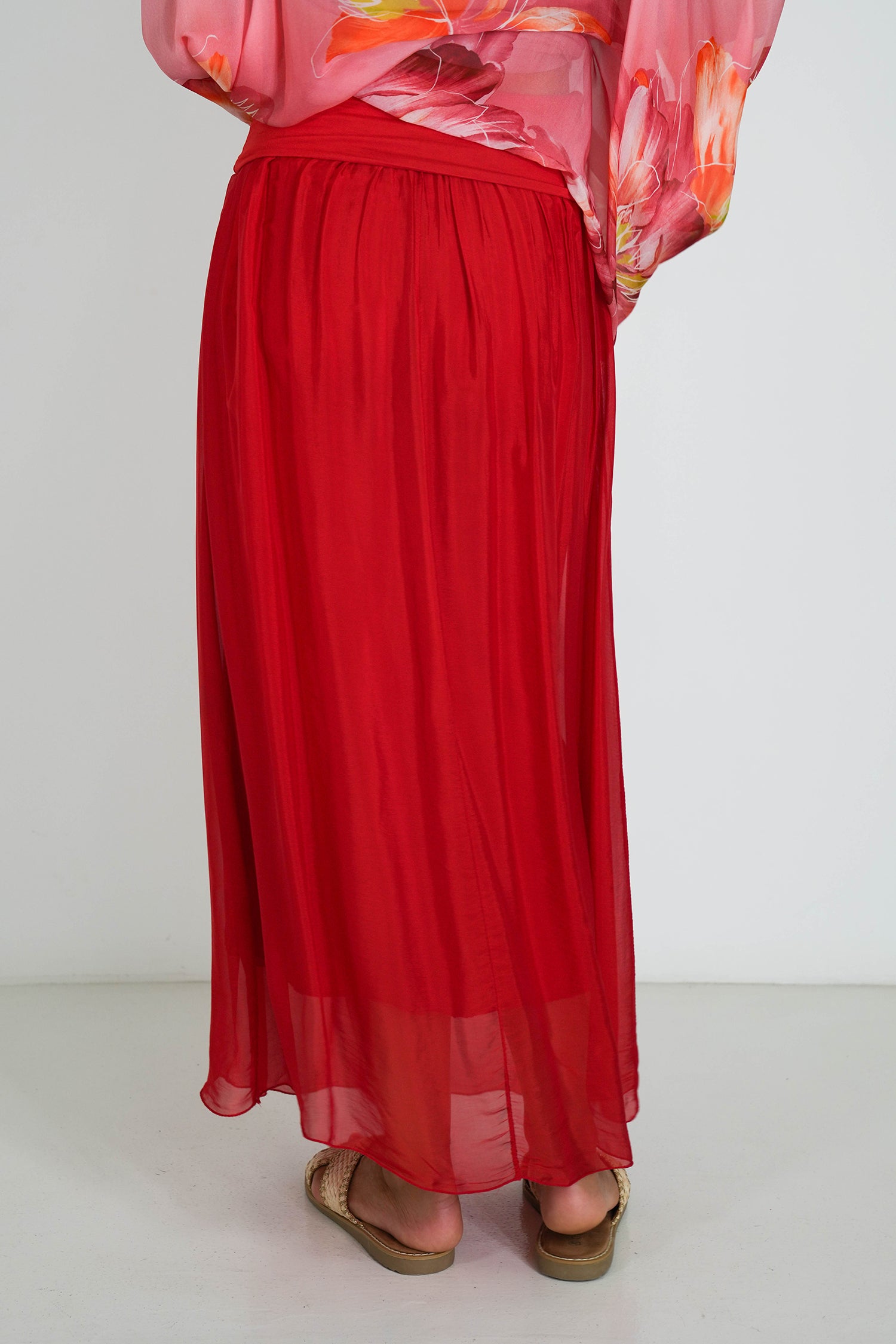 Red Silk Skirt