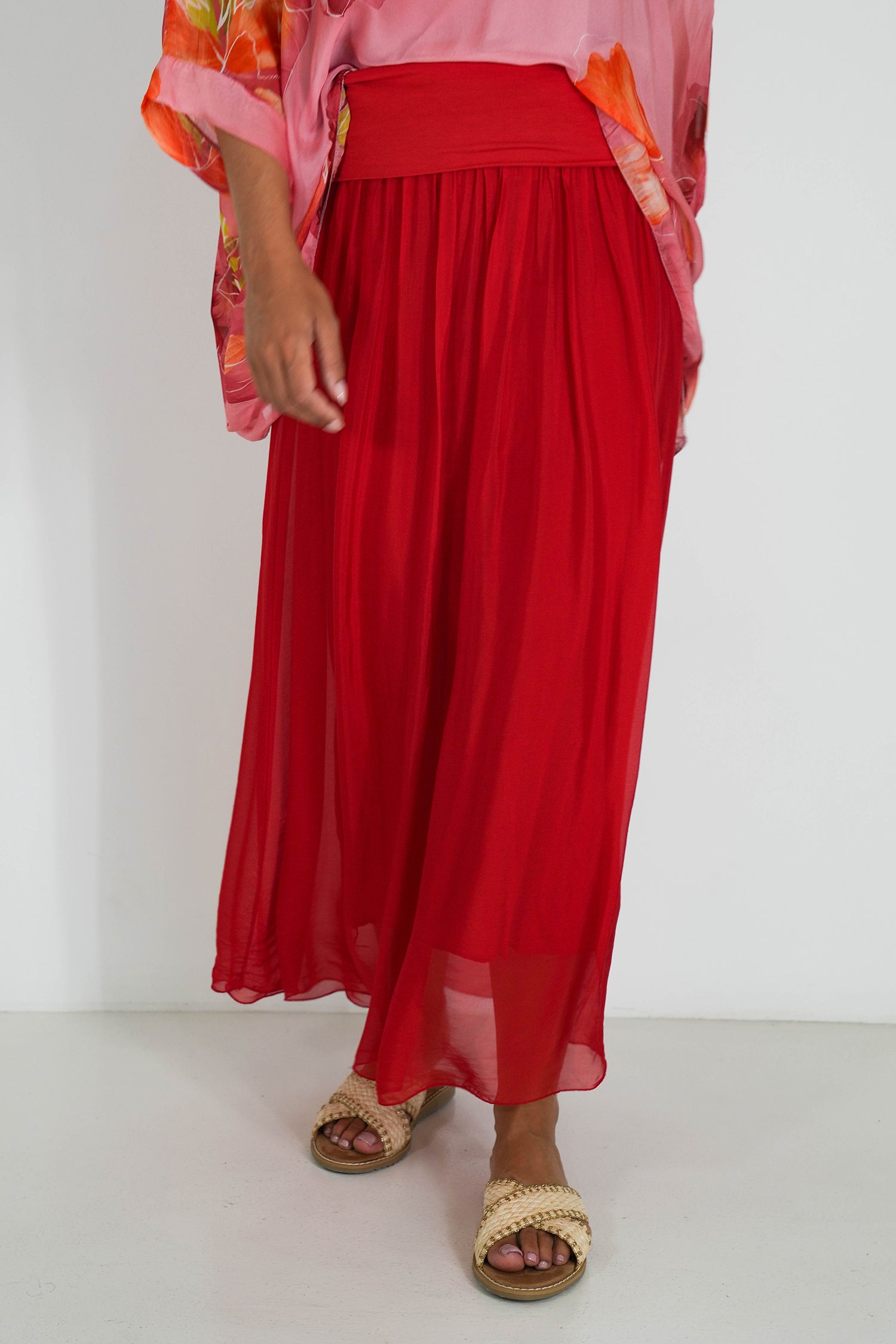 Red Silk Skirt
