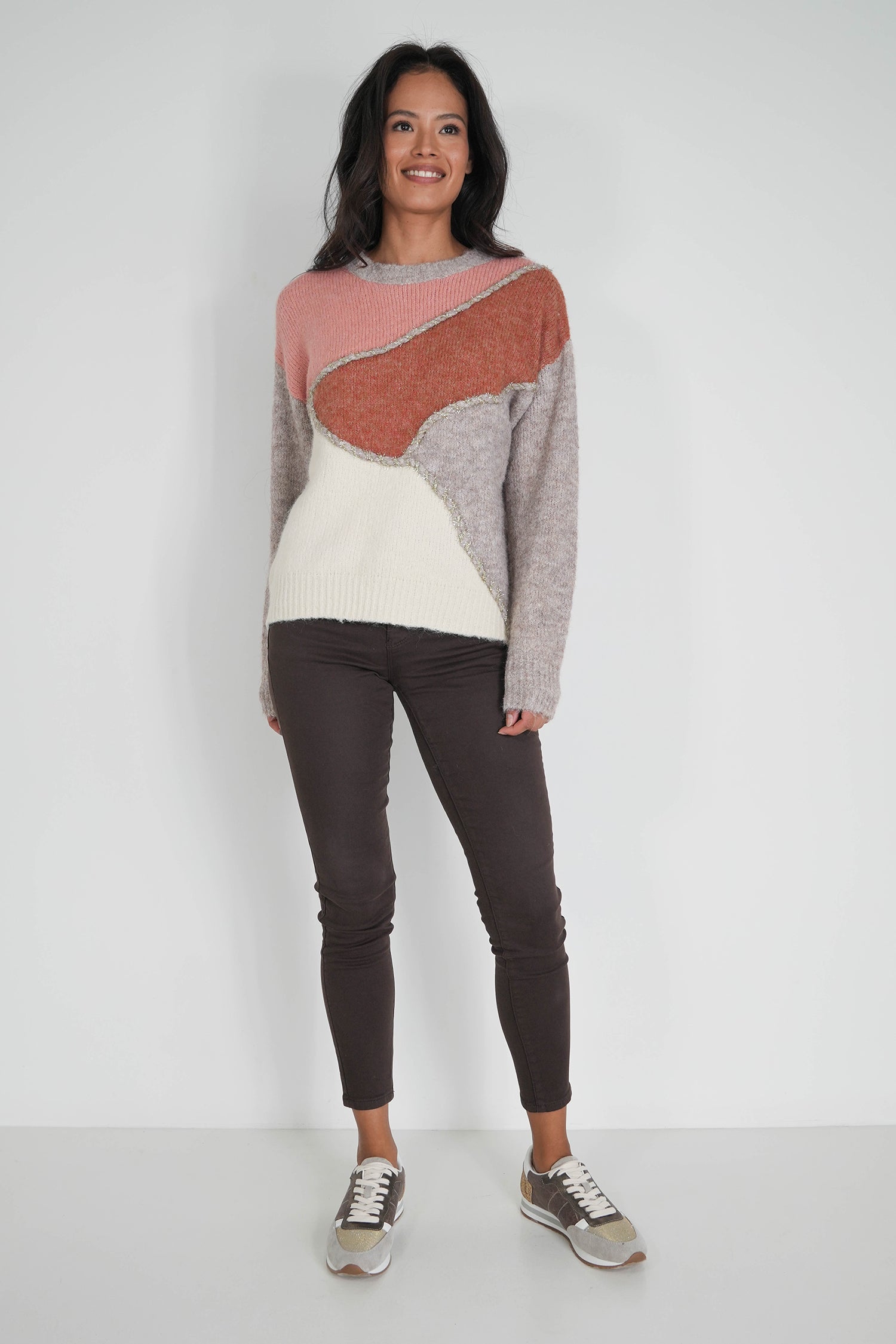 Taupe and Rust Autumn Jumper
