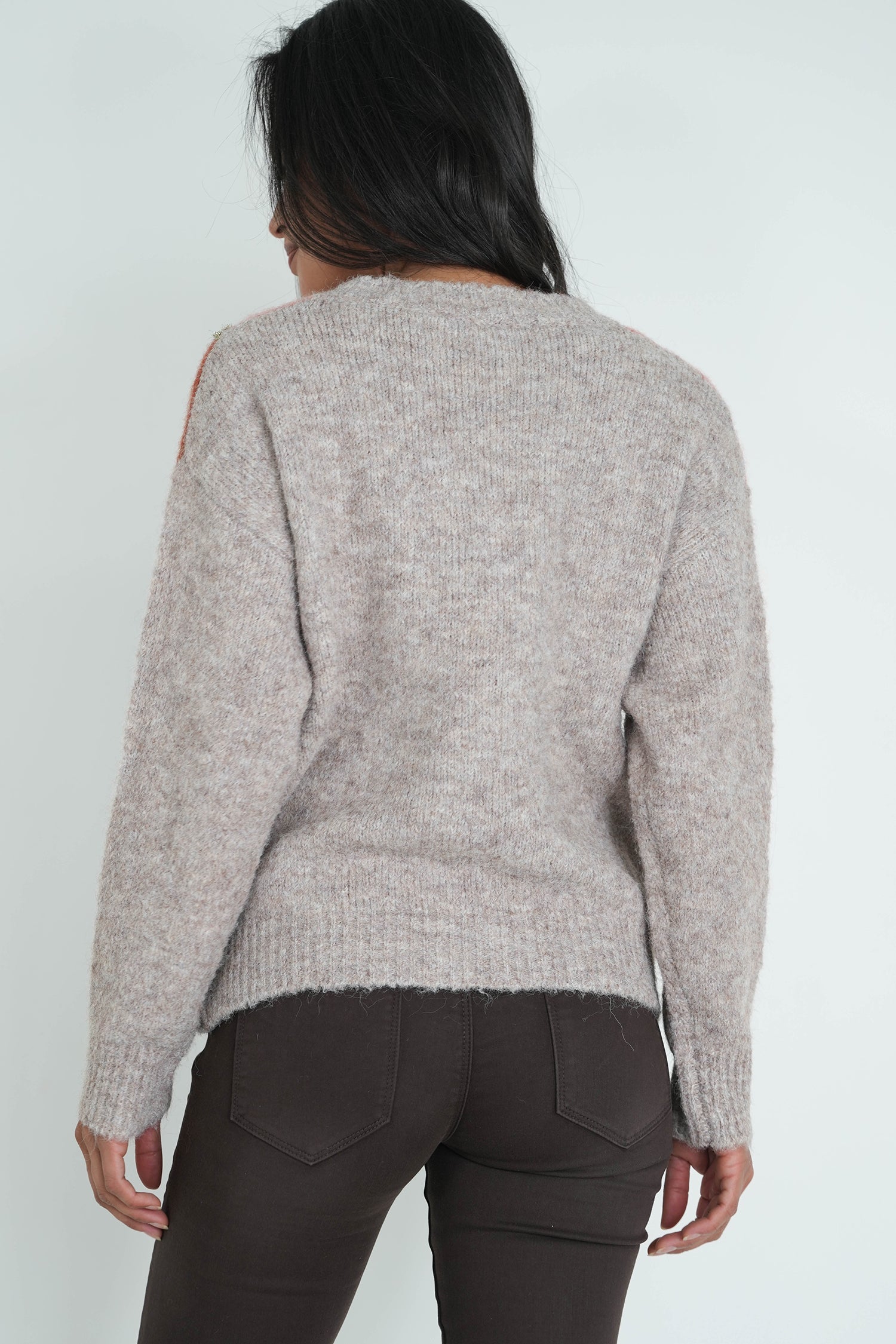 Taupe and Rust Autumn Jumper