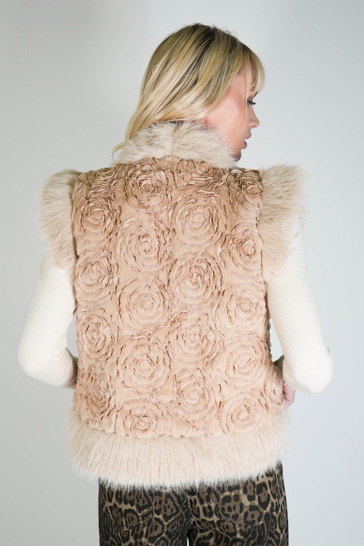 Beige Ribbon Gilet