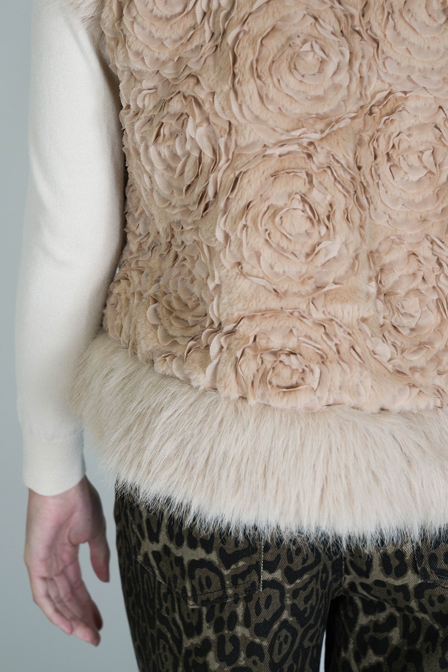 Beige Ribbon Gilet