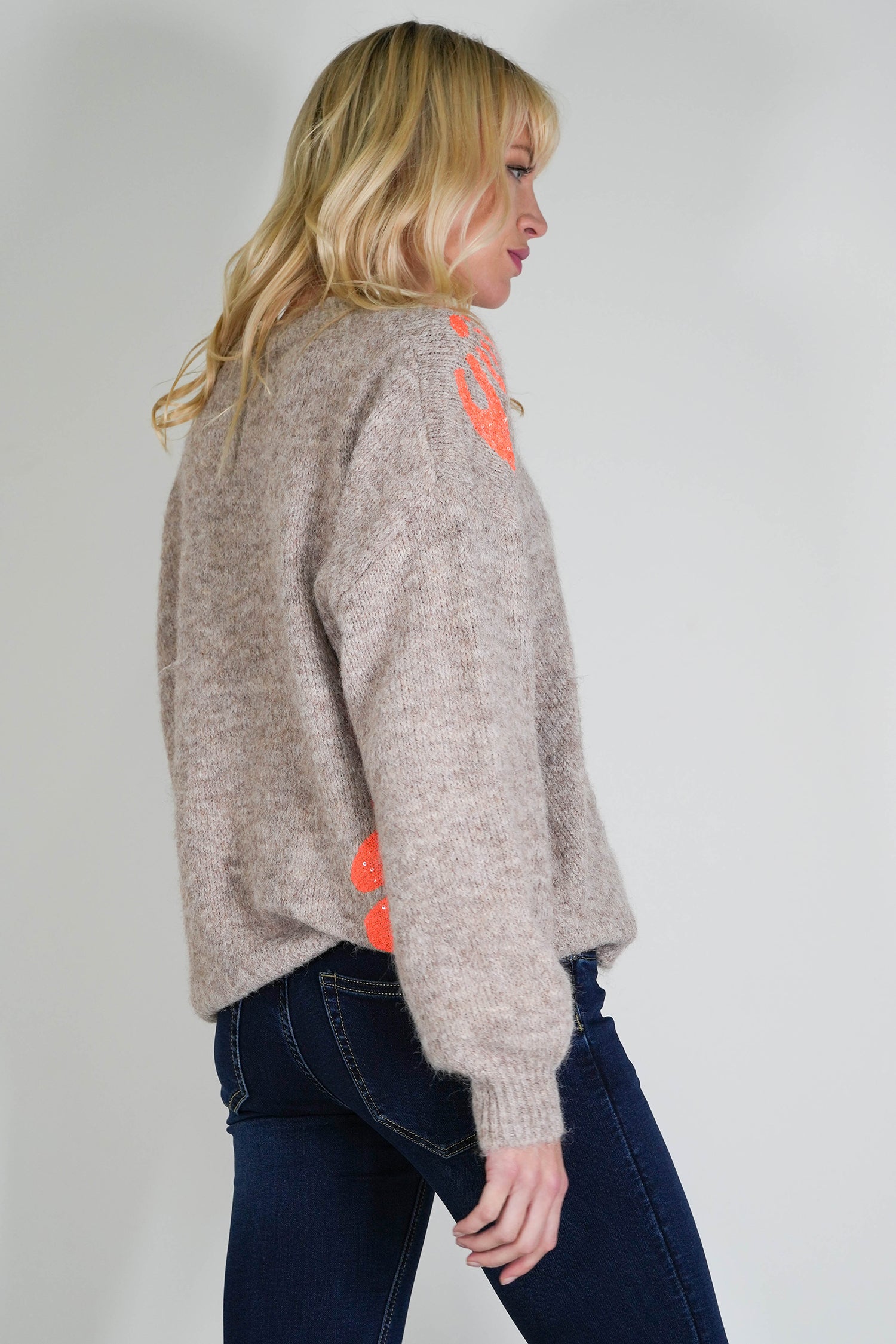 Taupe and Orange Britney Jumper