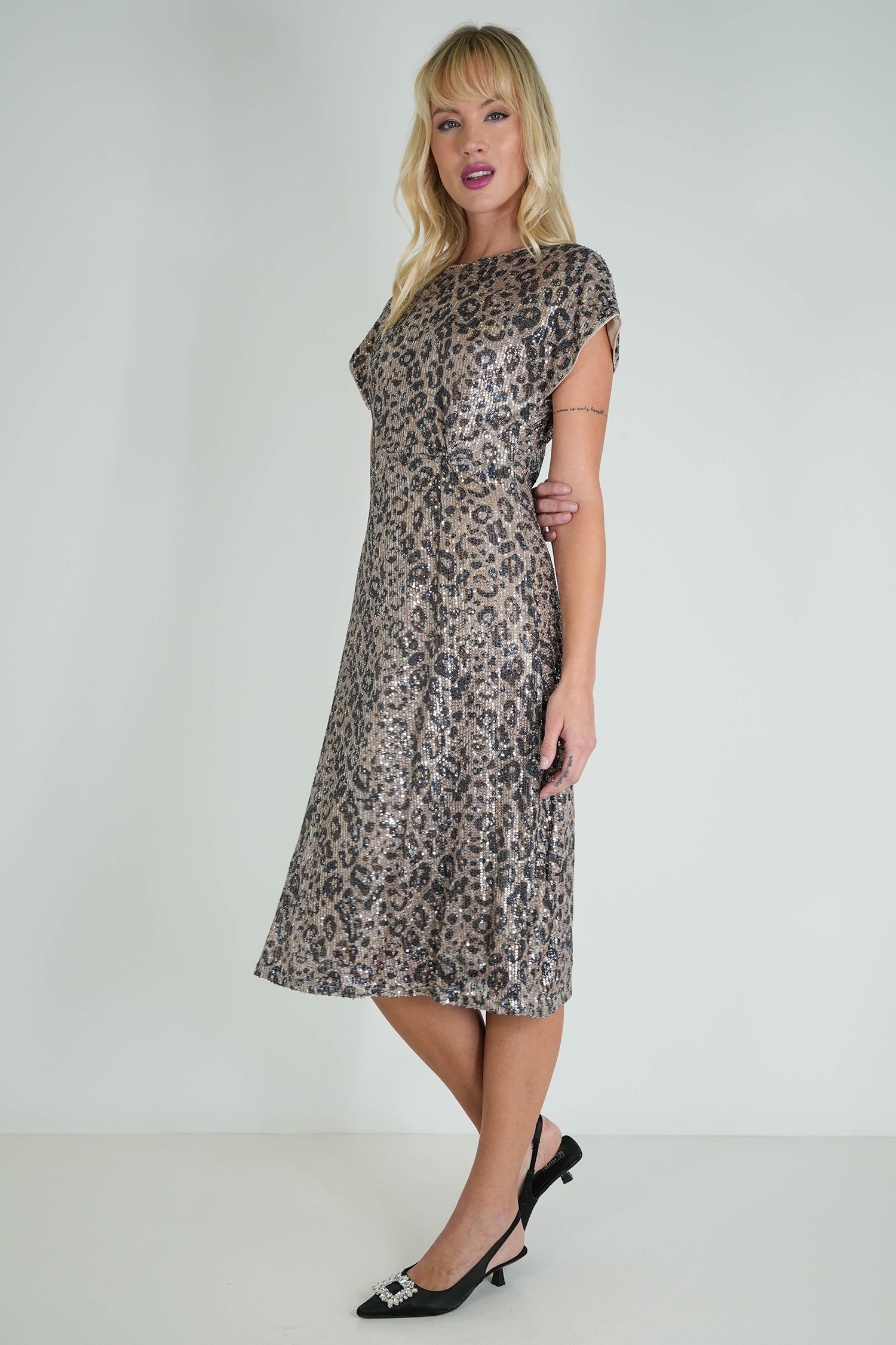 Leopard Sequin Angelina Dress