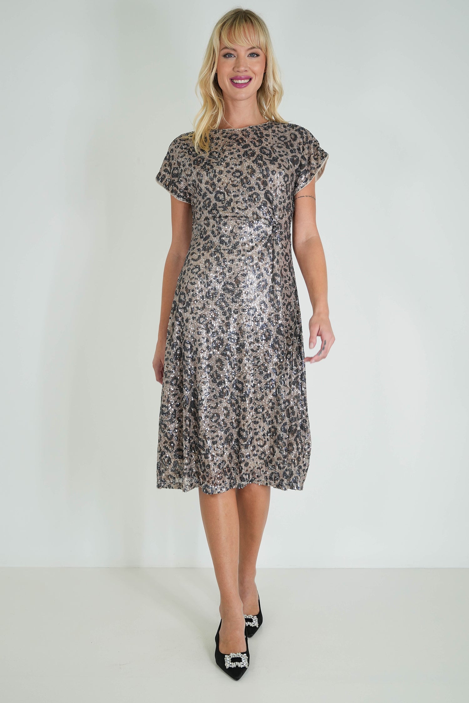 Leopard Sequin Angelina Dress