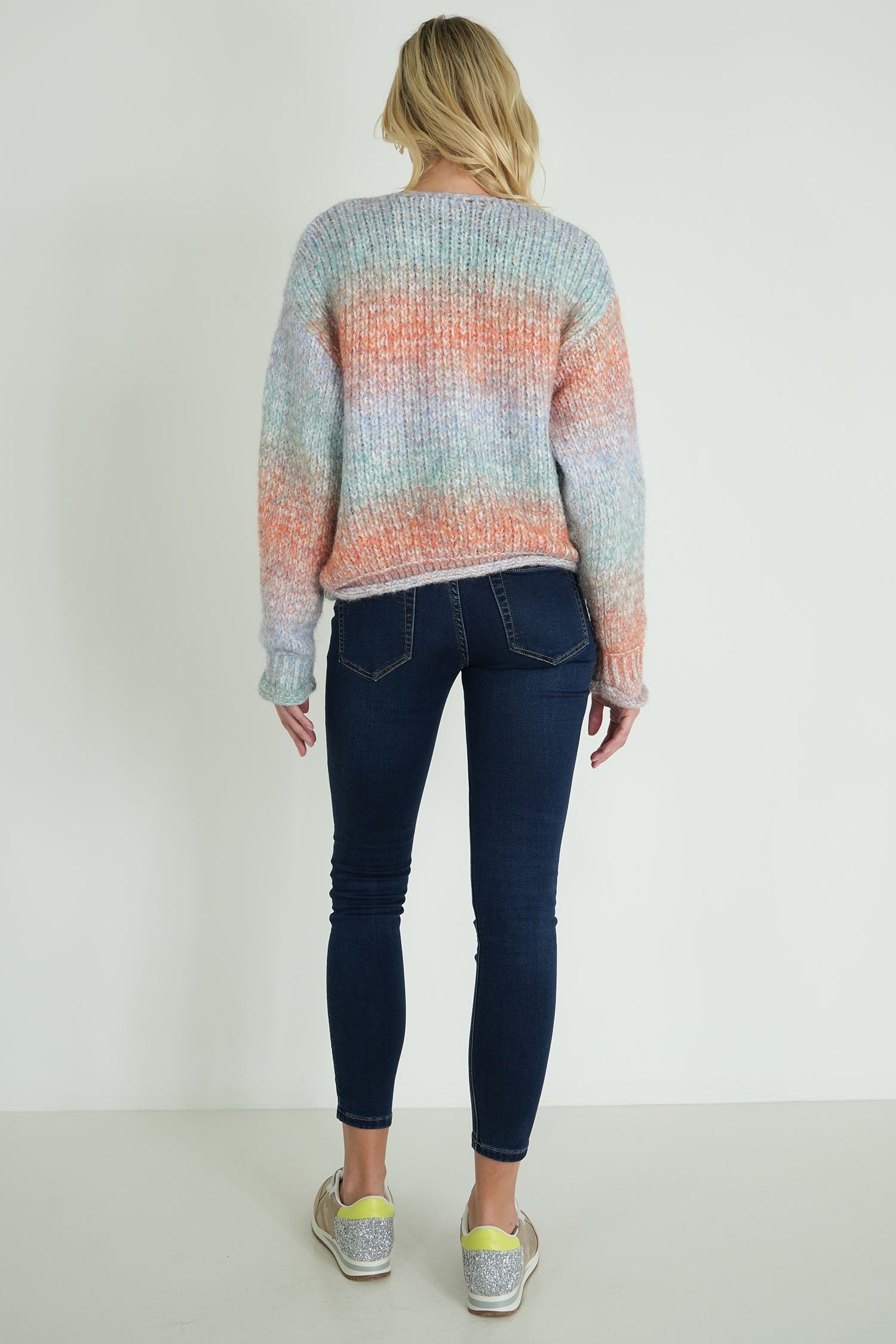 Blue and Peach Comfy Cardigan