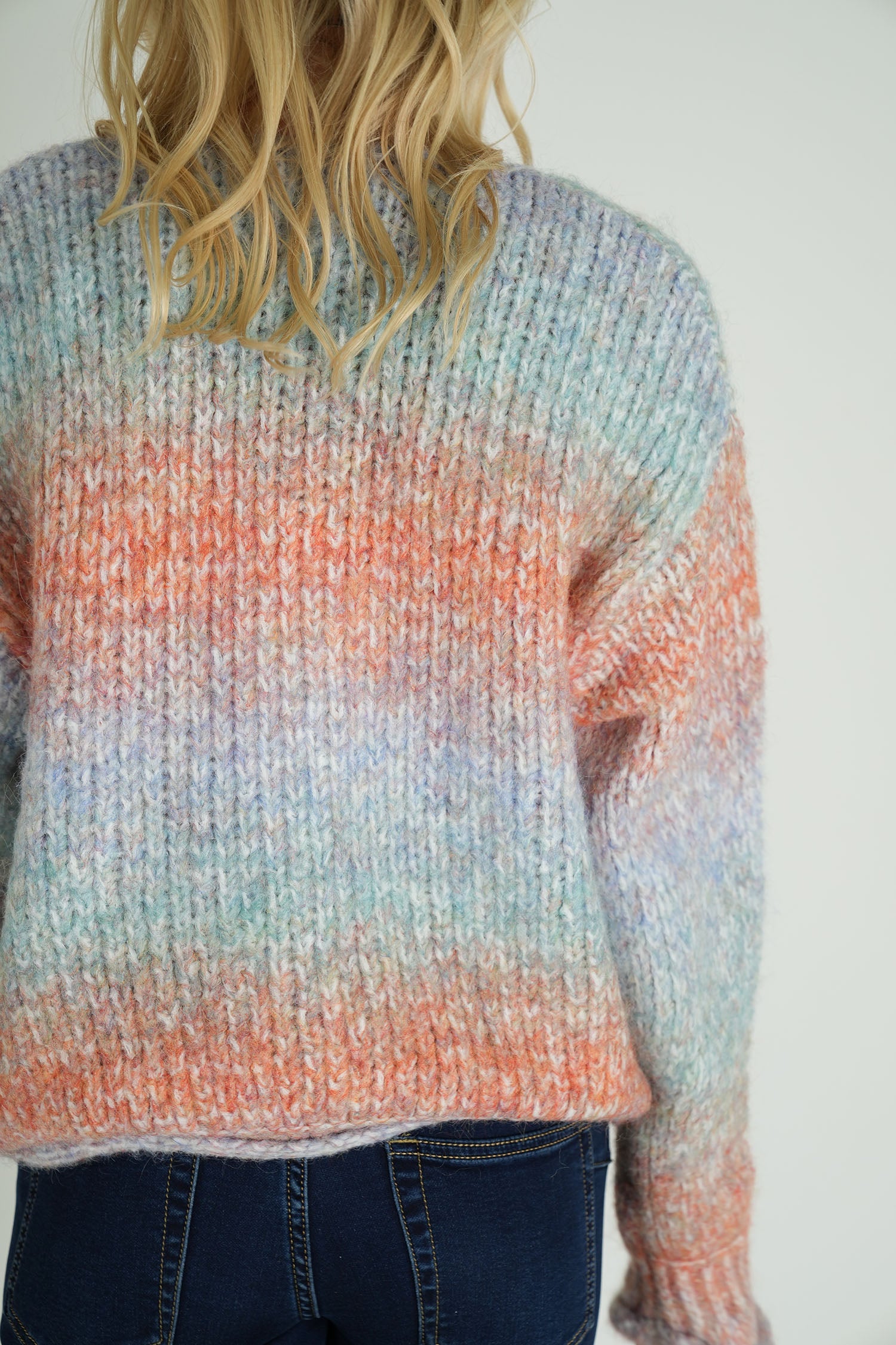 Blue and Peach Comfy Cardigan