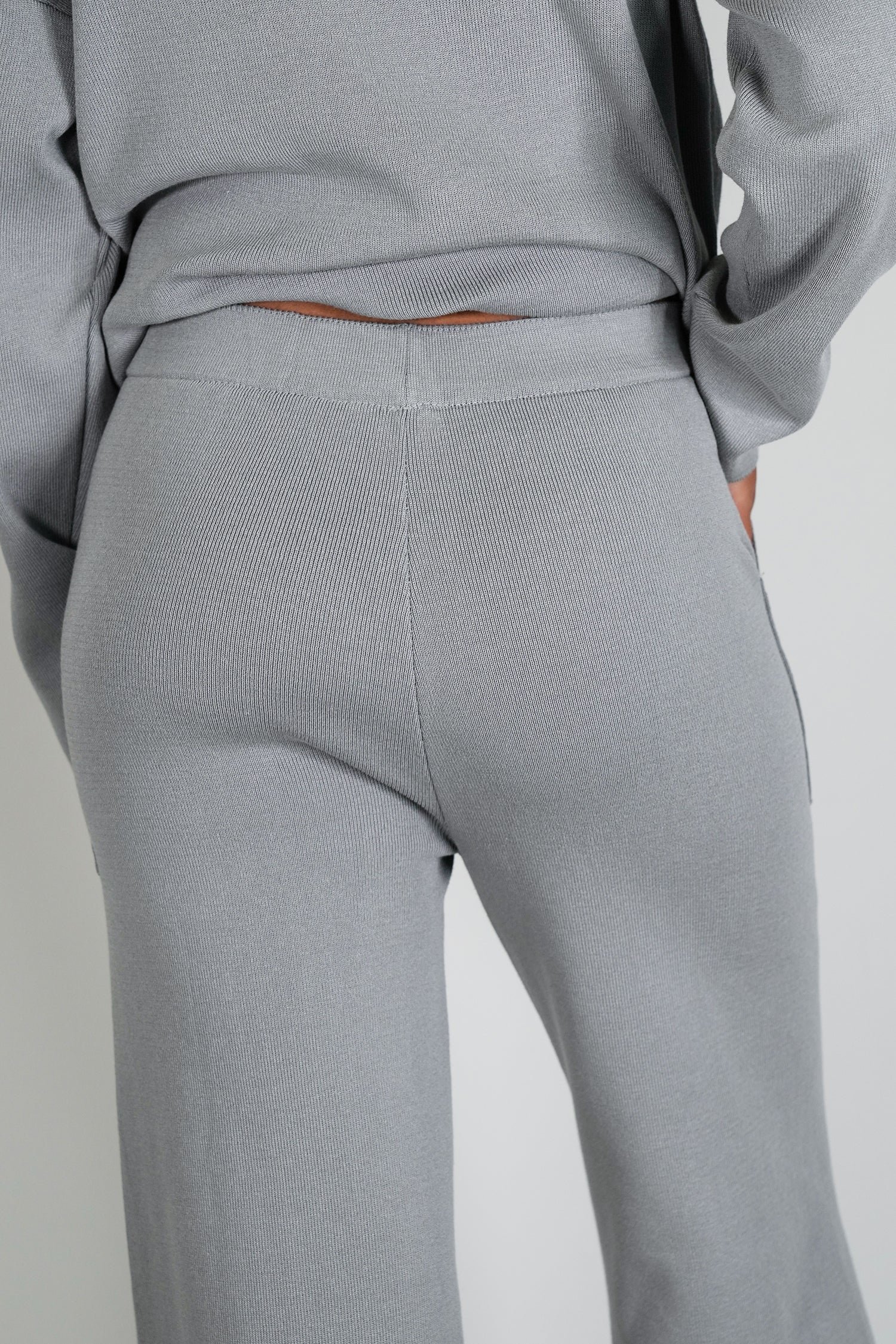 Grey Knit Athleisure Pant