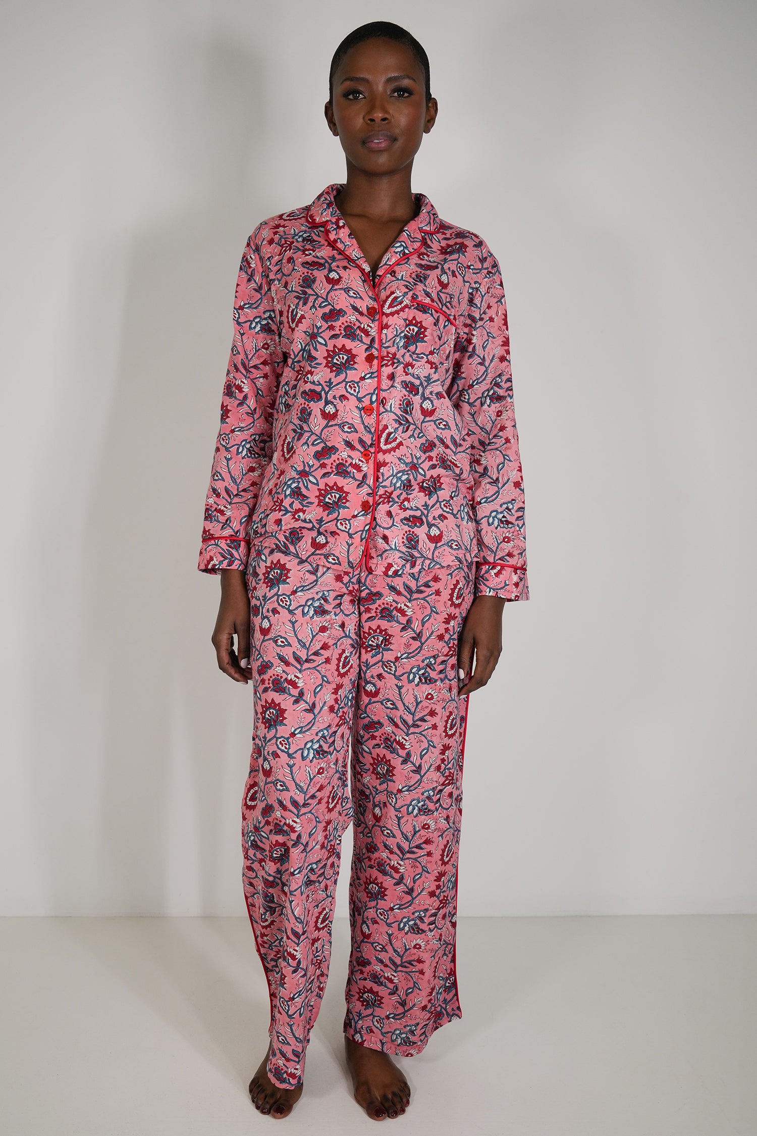 Pink and Red Floral Long Set PJ