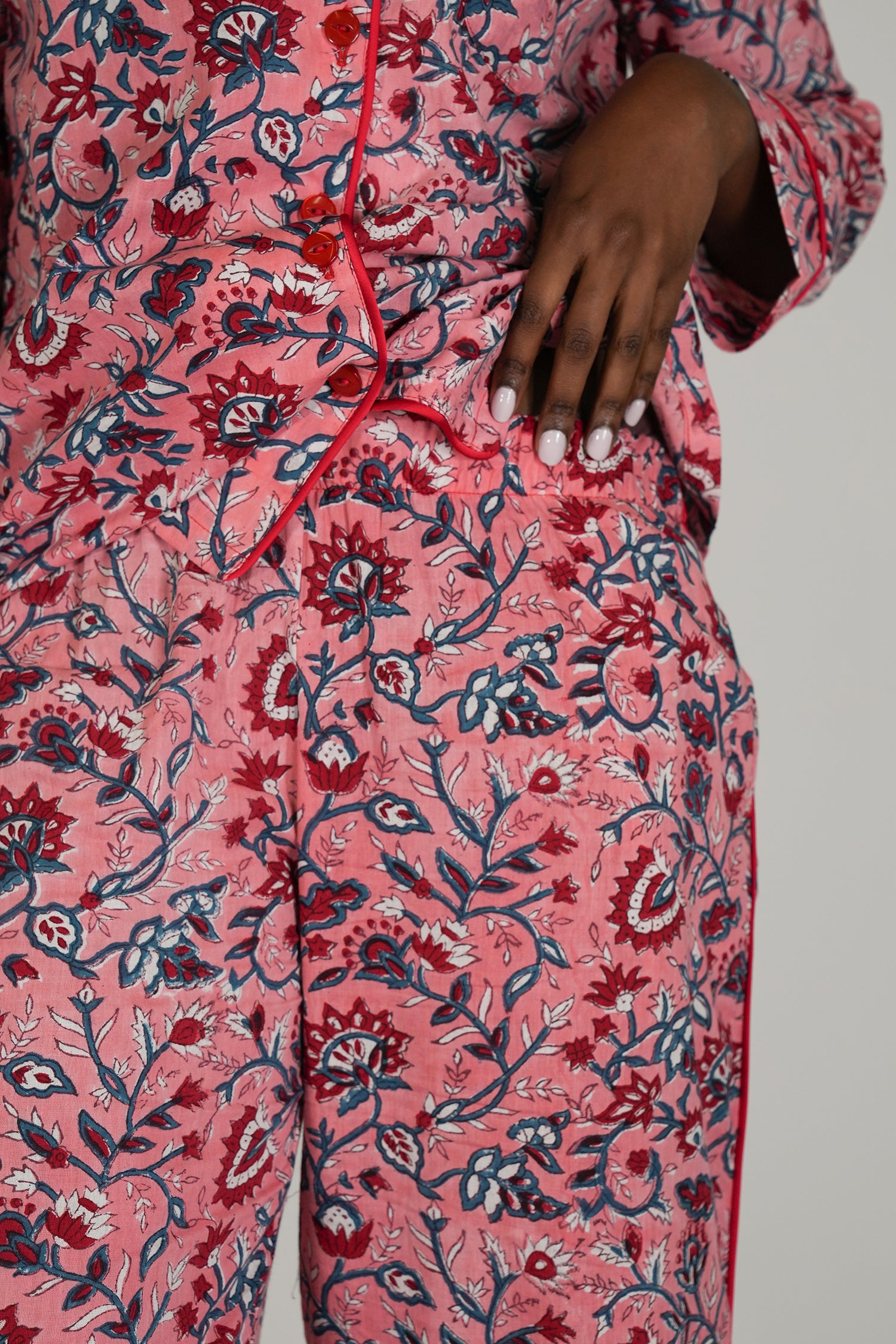Pink and Red Floral Long Set PJ