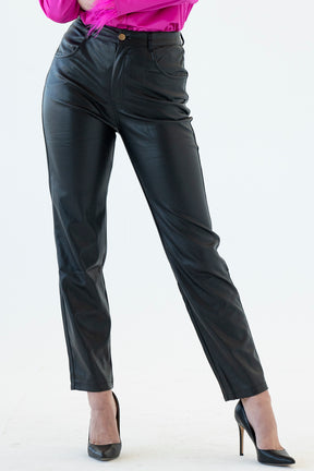 Black Faux Leather Pants