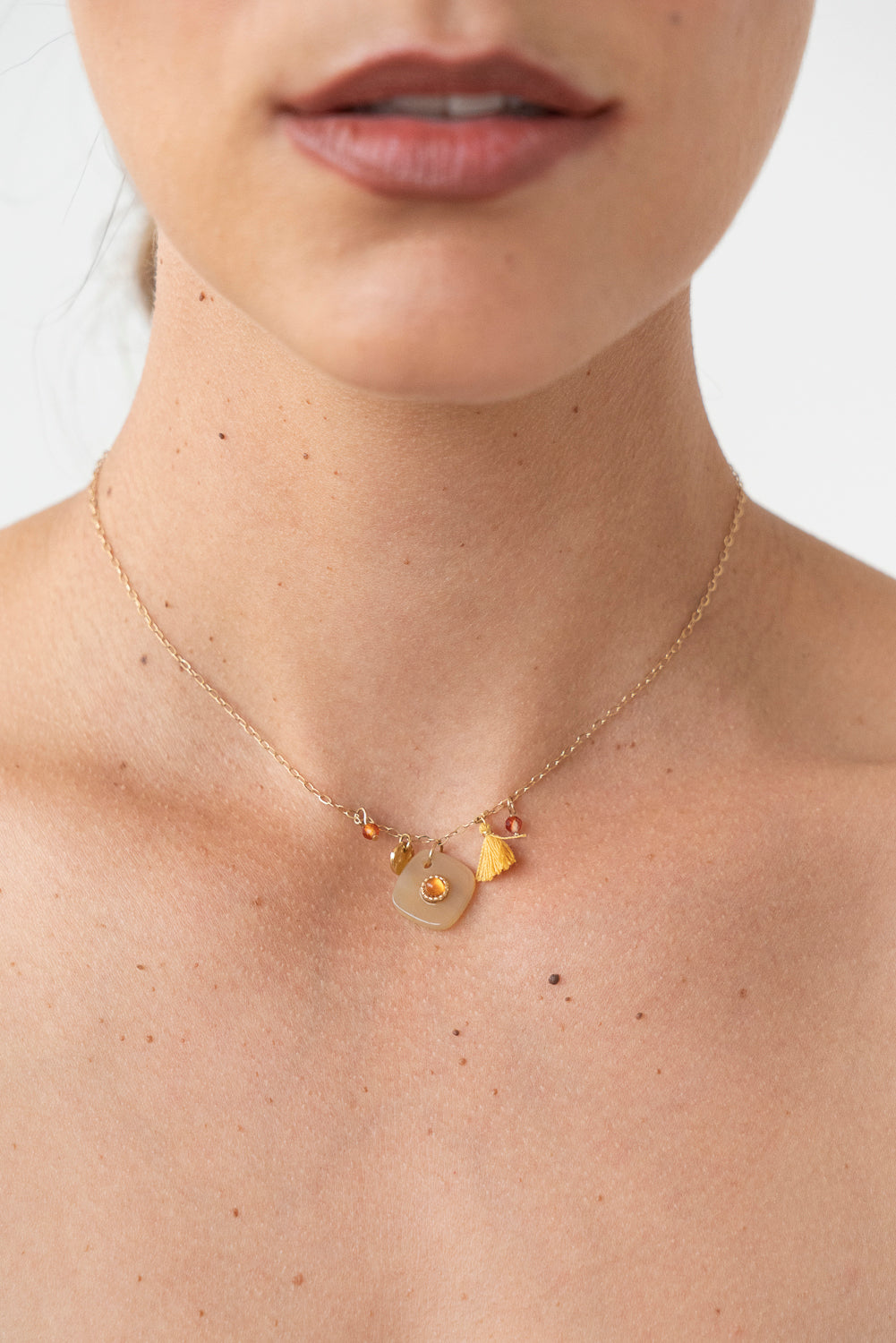 Amber Tassel Necklace