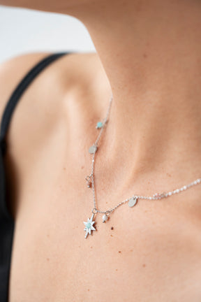 Silver/Turquoise Star Necklace
