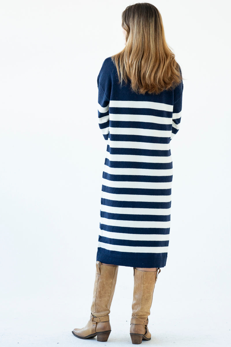 Nautical Zip Knitted Dress