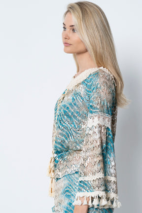 Turquoise Cannes Top