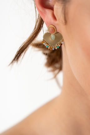 Colourful Jade Earring