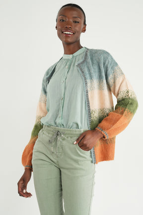 Sage/Peach Cardigan