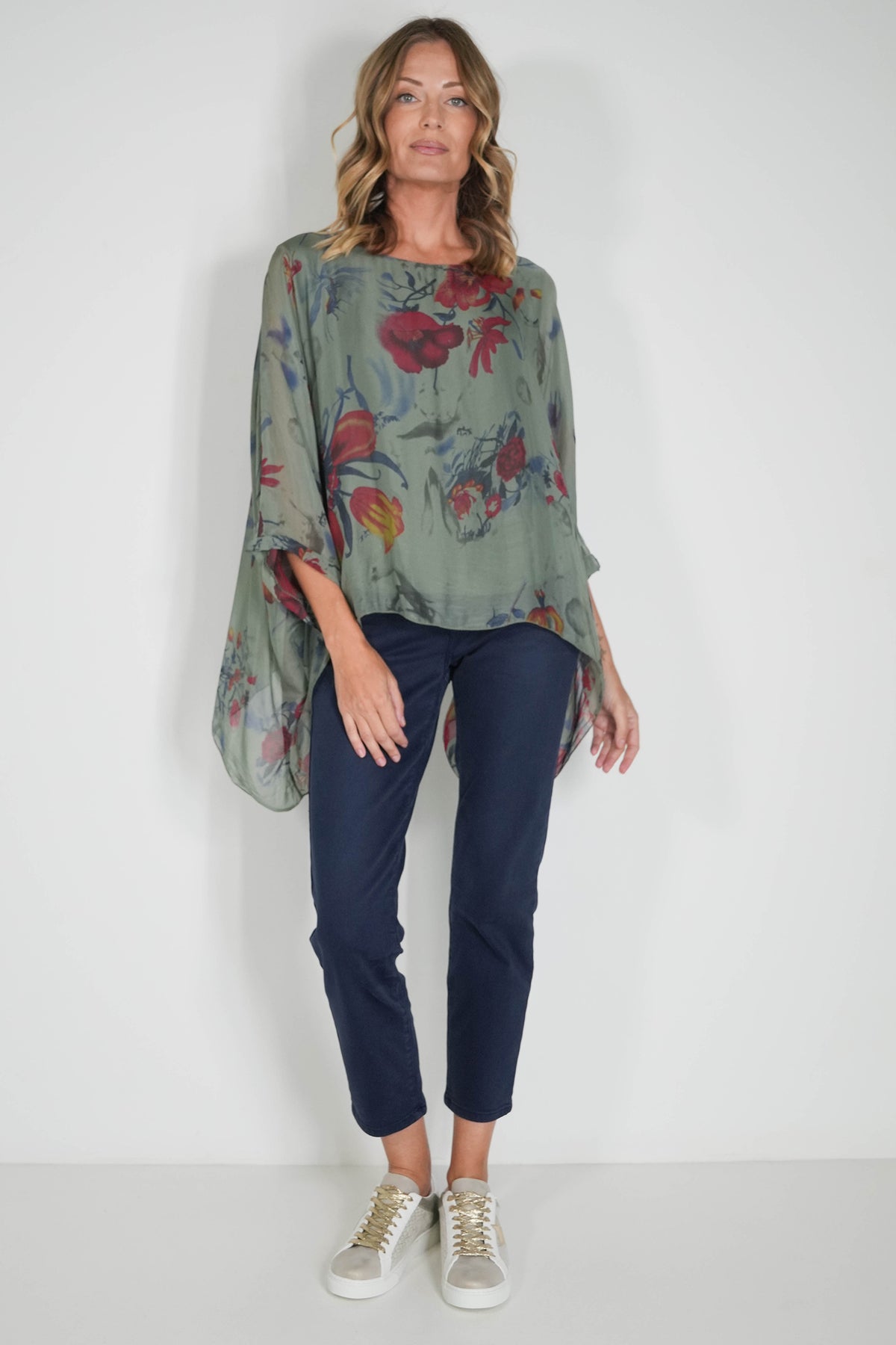 Olive Janna Silk Poncho