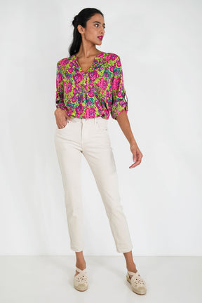 Cara Floral V Blouse