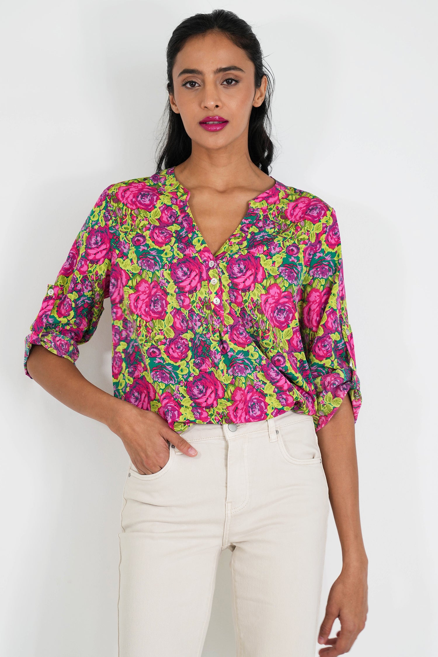 Cara Floral V Blouse