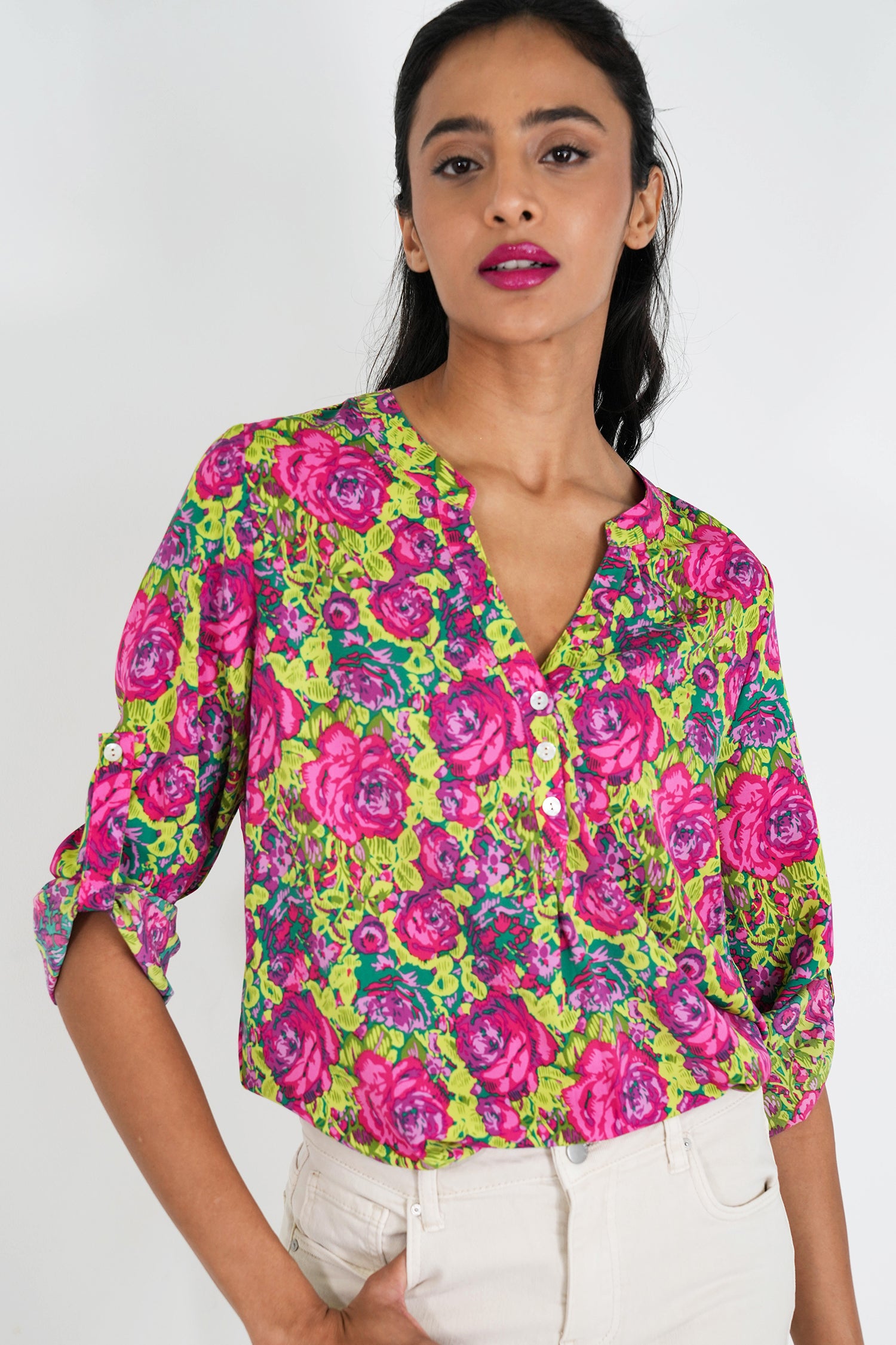 Cara Floral V Blouse