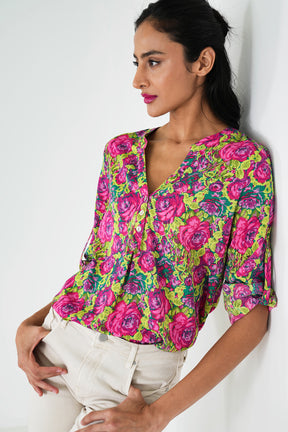 Cara Floral V Blouse