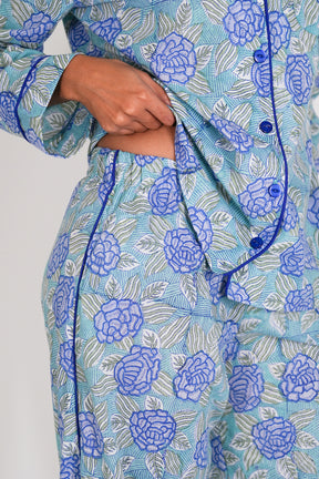 Cobalt Floral Long Set PJ