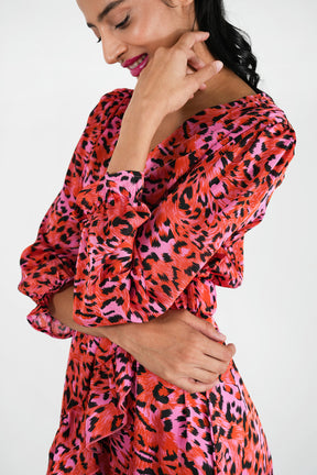 Red Leopard Party Dress