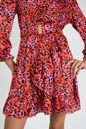 Red Leopard Party Dress