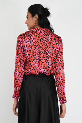 Red Leopard Blouse