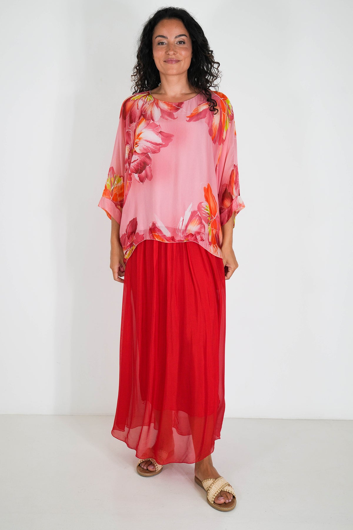Red Silk Skirt