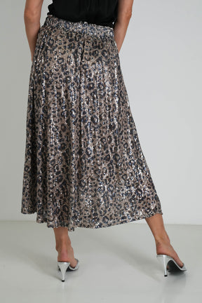 Leopard Sequin Skirt