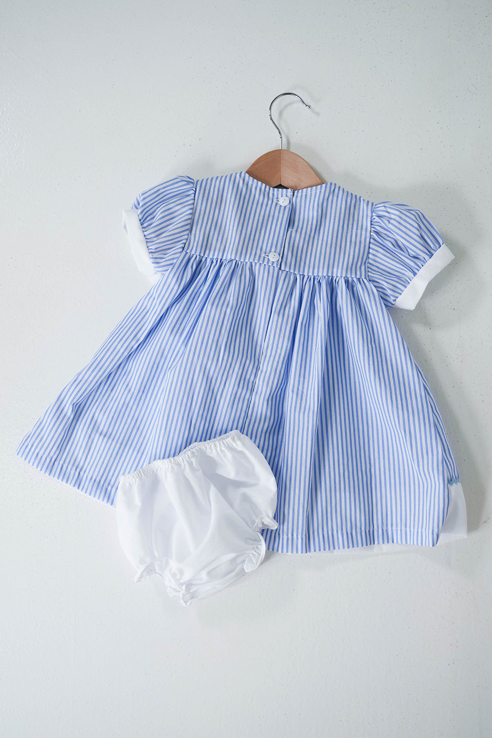 Blue Candy Striped Dress Set