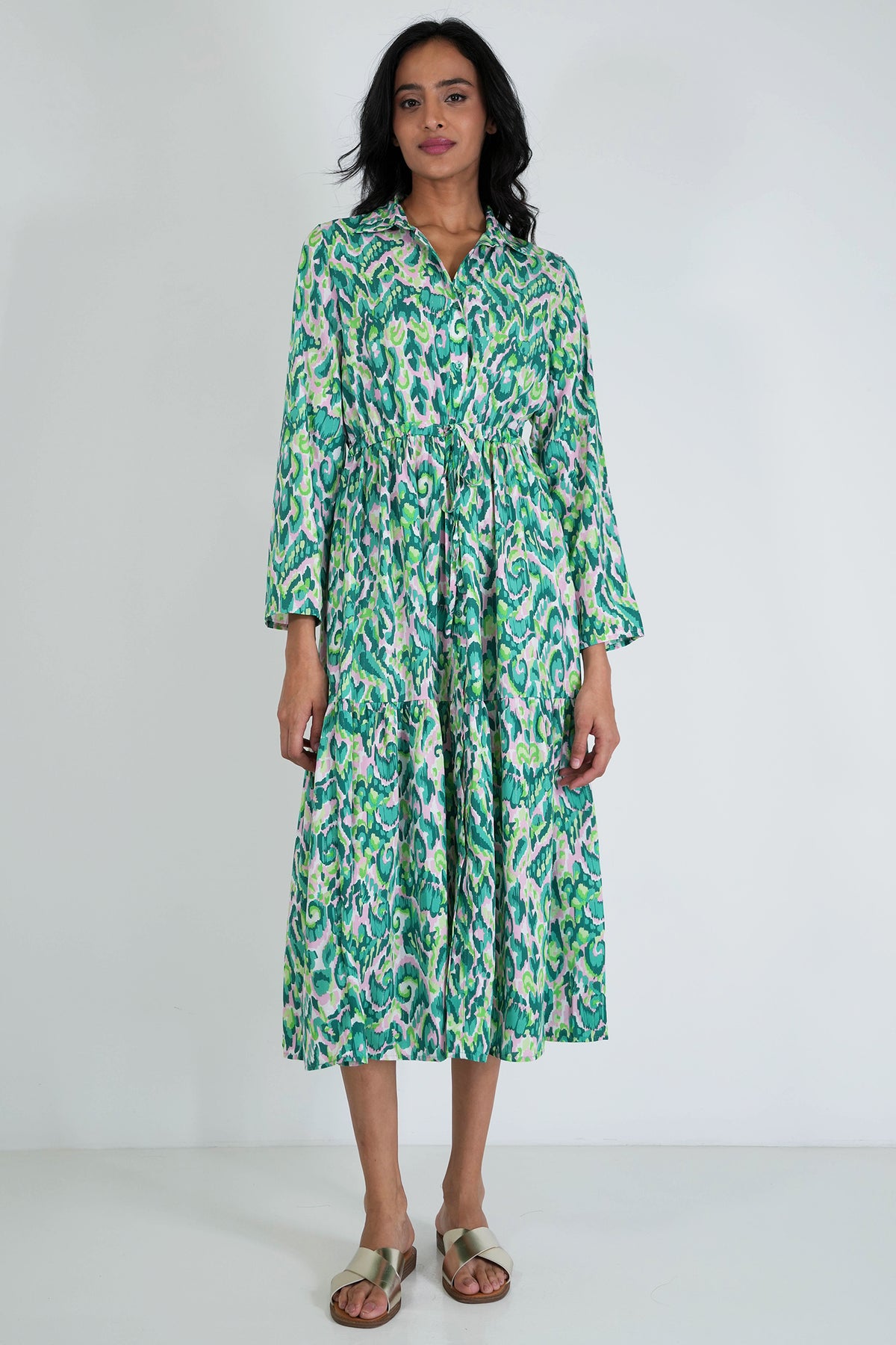 Green Print Lisa Dress