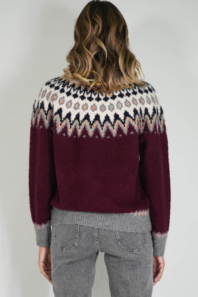 Burgundy Fair Isle Jumper