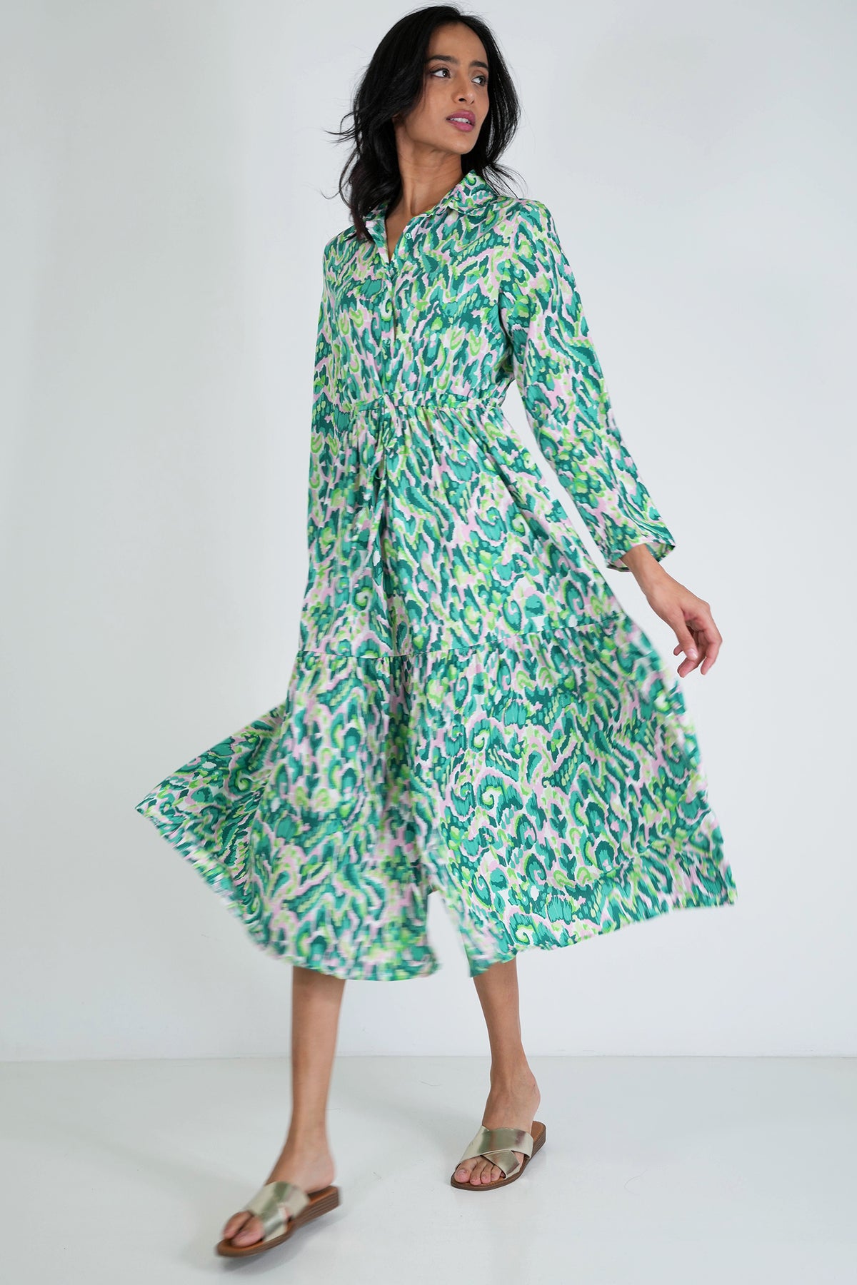 Green Print Lisa Dress