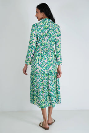 Green Print Lisa Dress