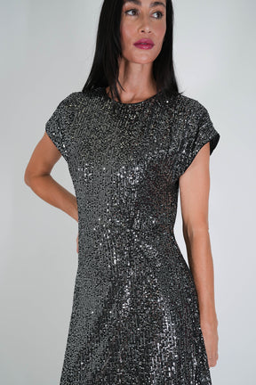 Black Sequin Angelina Dress