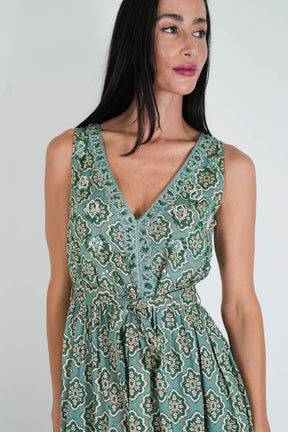 Sage Sleeveless Diyana Dress