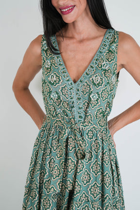 Sage Sleeveless Diyana Dress