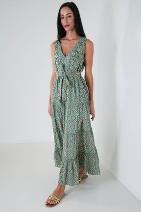 Sage Sleeveless Diyana Dress