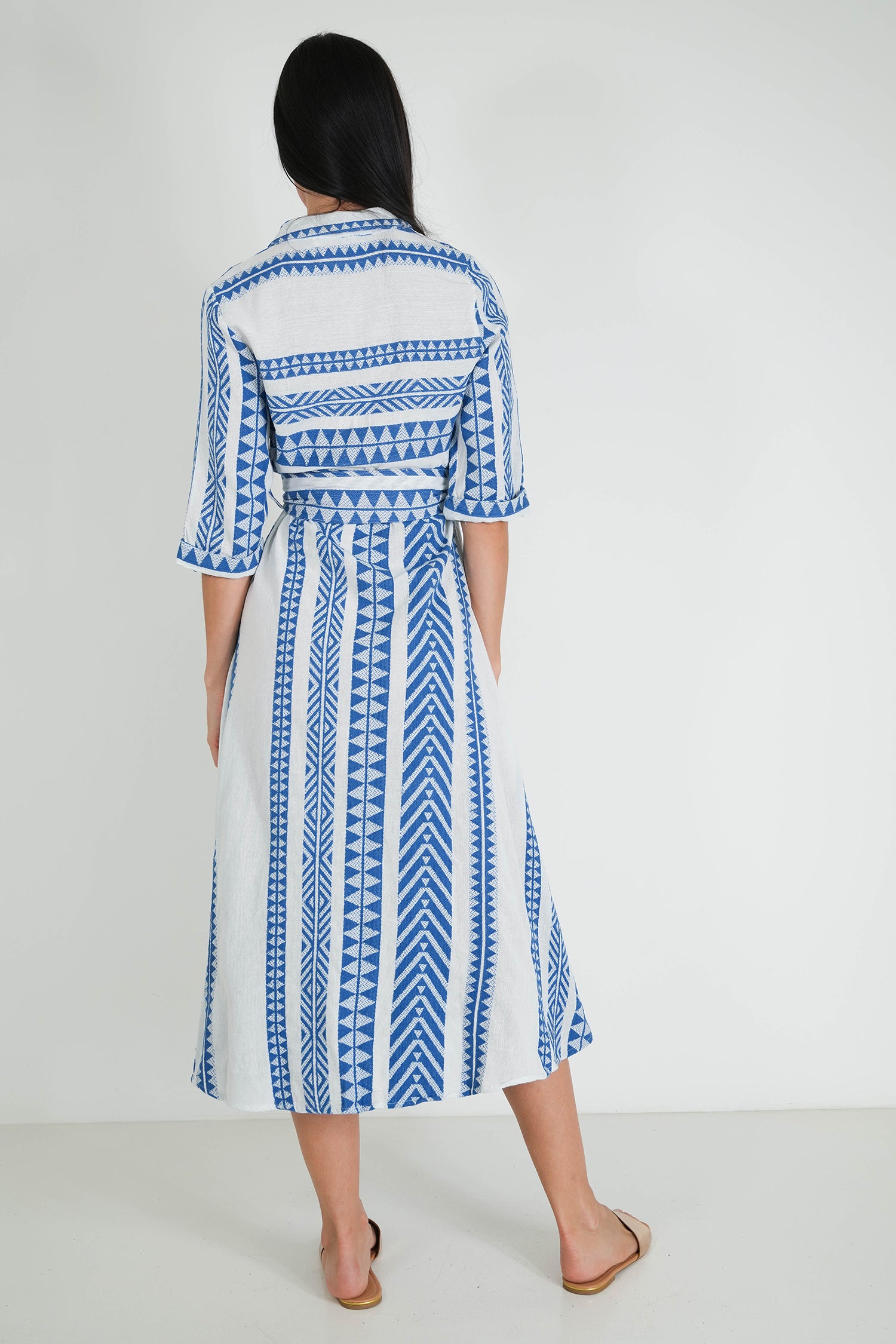 Blue Aztec Shirt Dress