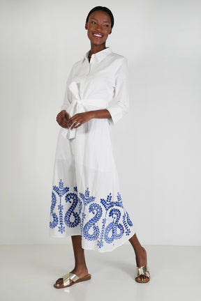 White/Cobalt Azra Dress