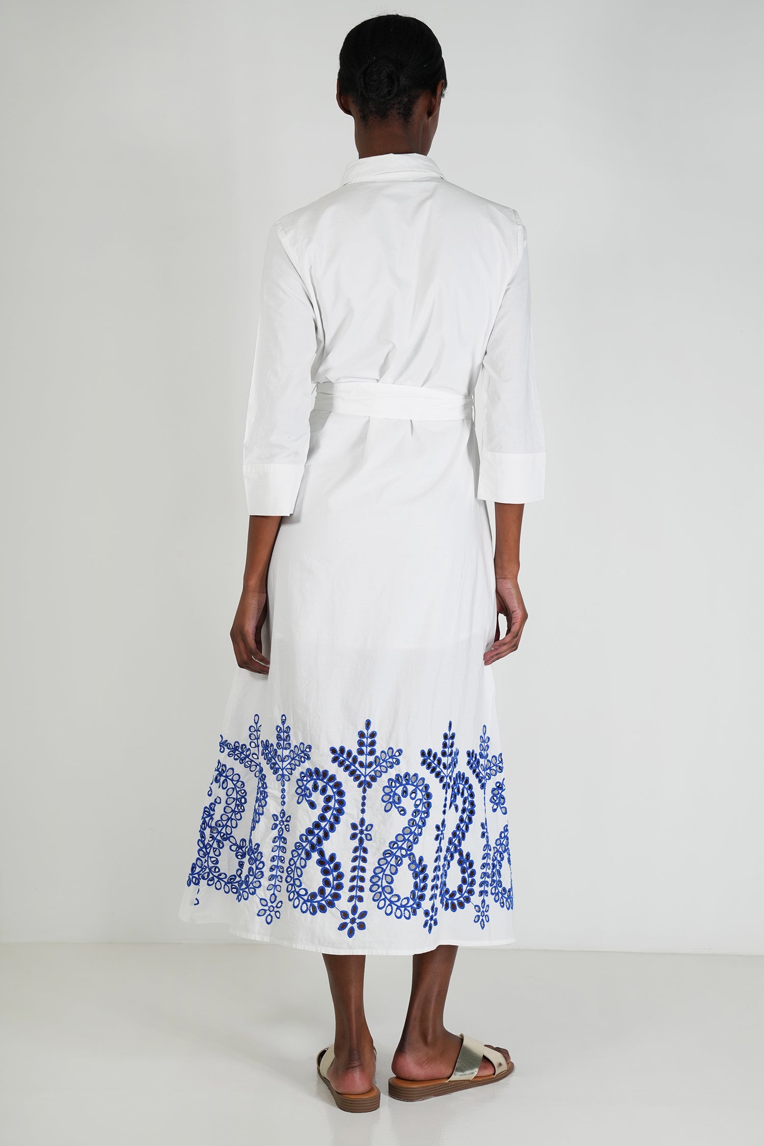 White/Cobalt Azra Dress