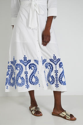 White/Cobalt Azra Dress