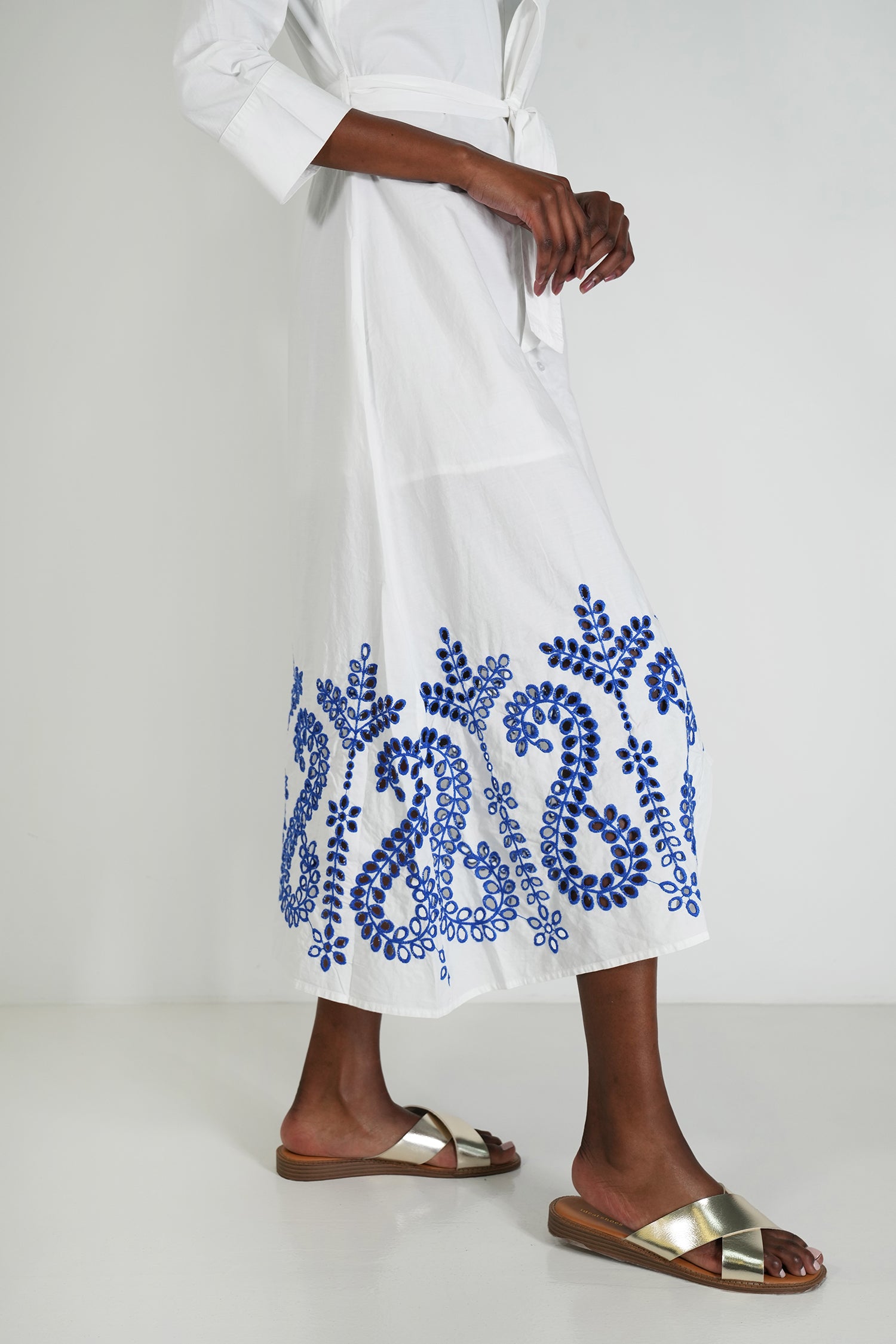 White/Cobalt Azra Dress