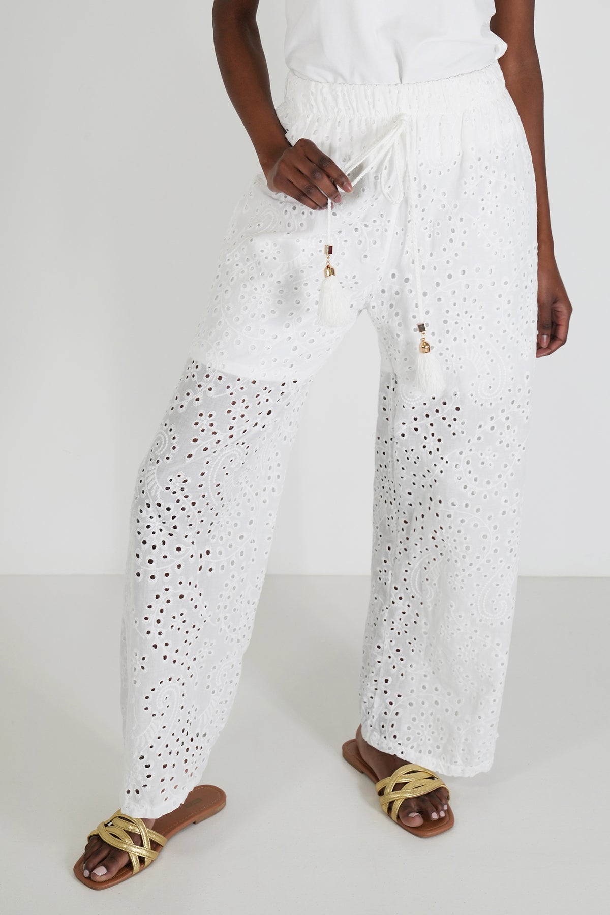 White Anglaise Pant