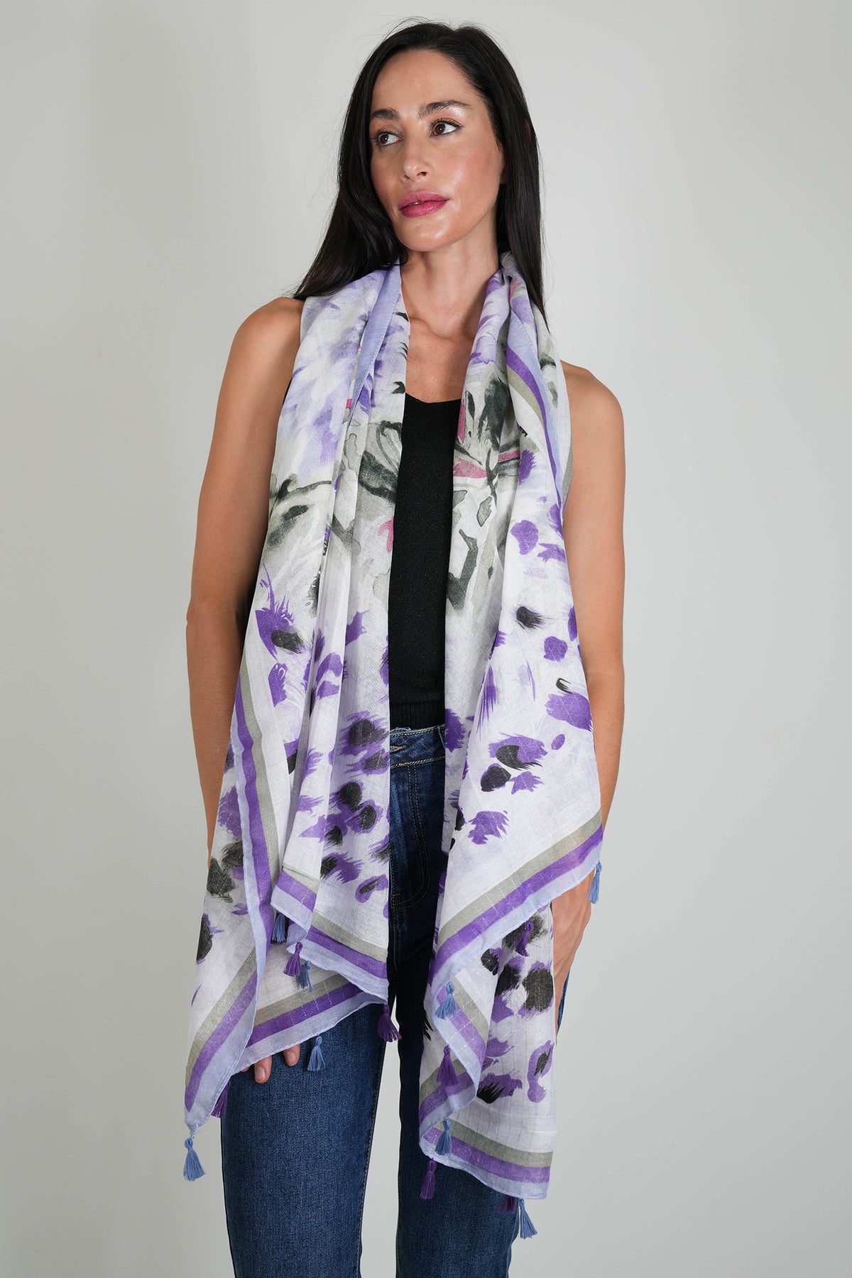 Purple Leopard Scarf