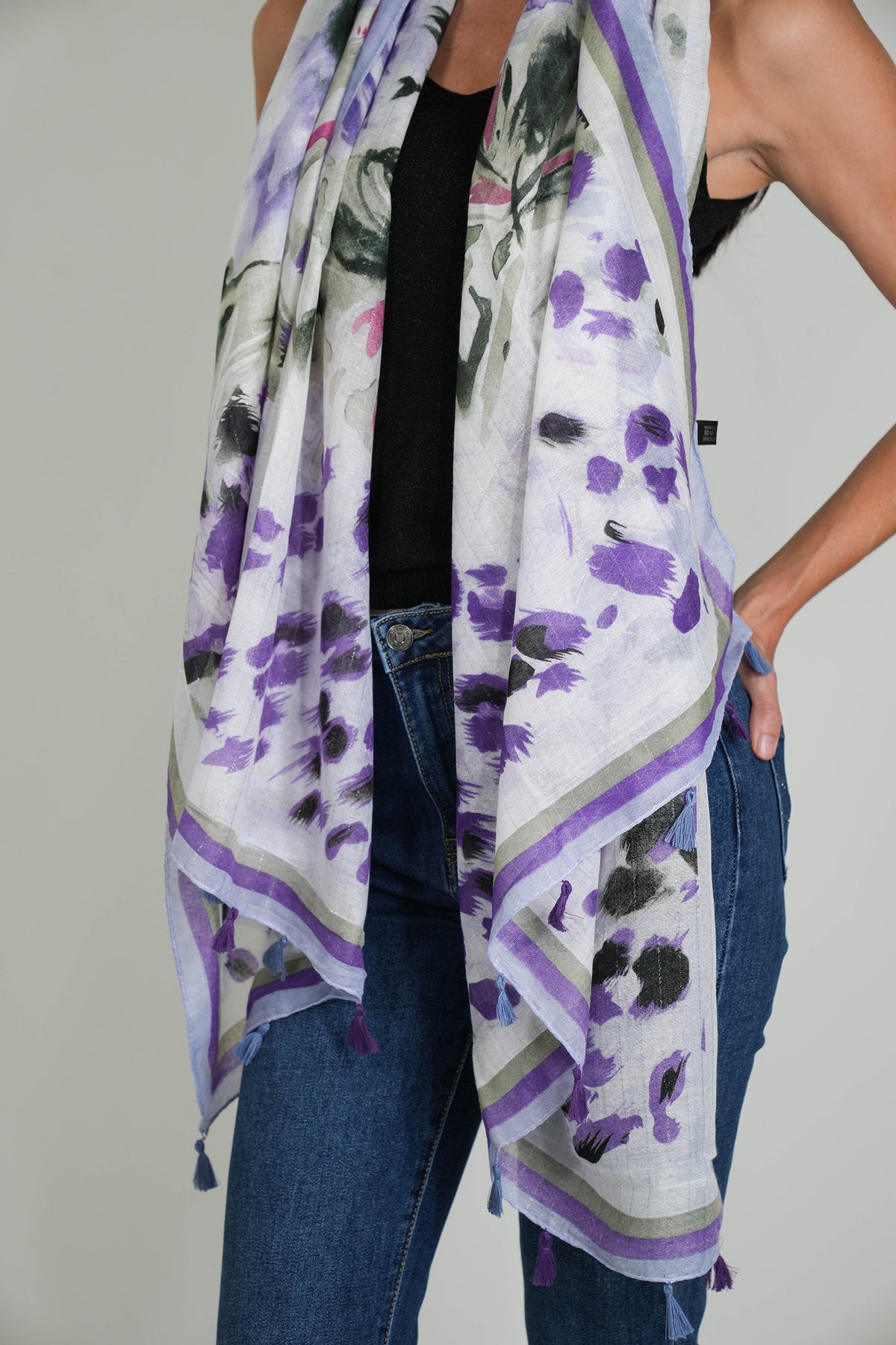 Purple Leopard Scarf